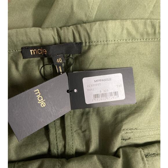 Maje Khaki Multi-Pocket Cotton Cargo Pants Women’s Size 40 EU / US L - Picture 4 of 5